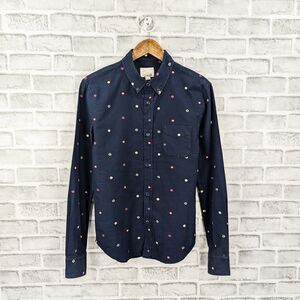 BAND OF OUTSIDERS Men's Embroidered Oxford Shirt in Navy blue cotton size 1